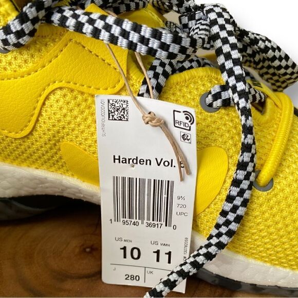 Adidas Mens Harden Vol. 6 “Yellow Black” (GV9586) Basketball Shoe Size 10 New main image 4